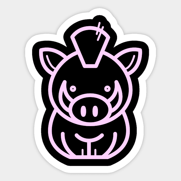 Pink Pig Sticker by PGMcast